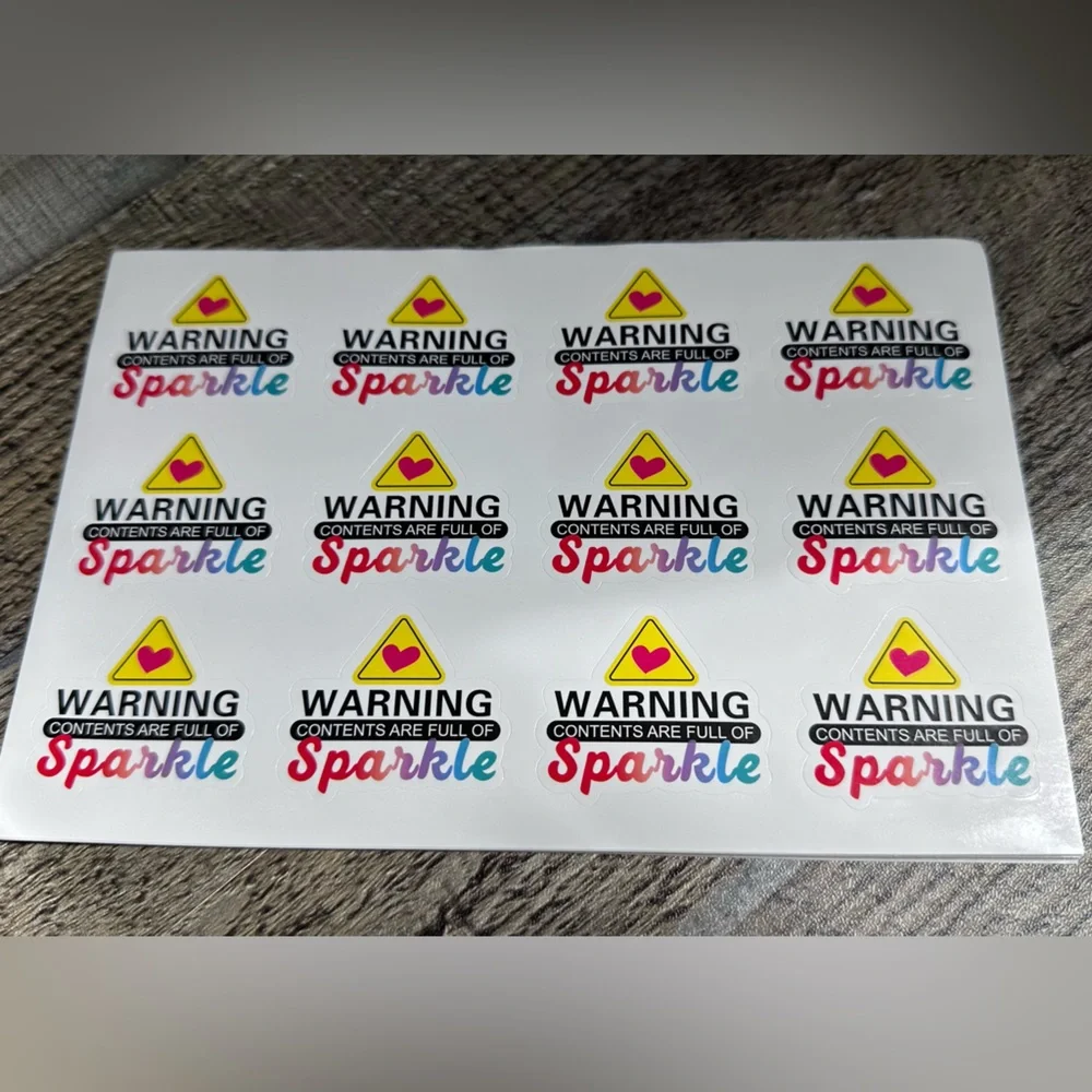120 Thank You Stickers, Warning Contents Are Full Of Sparkle Stickers